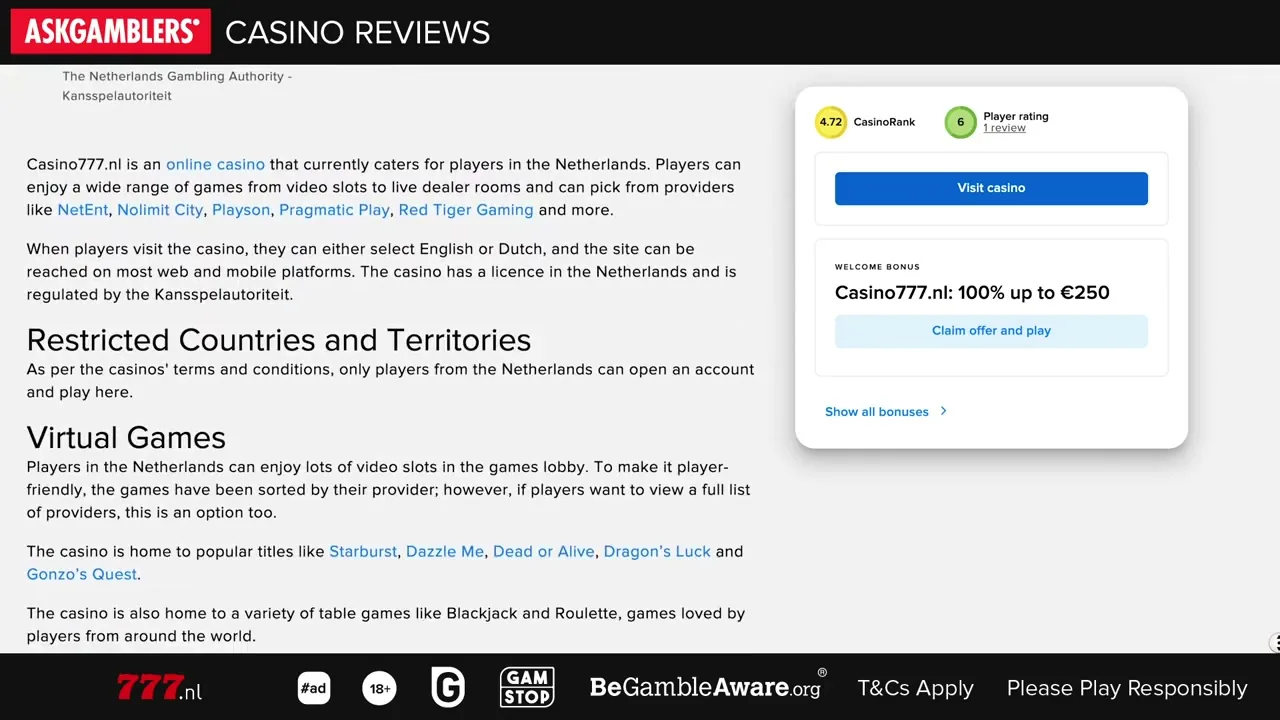 Casino777 con Paysafecard