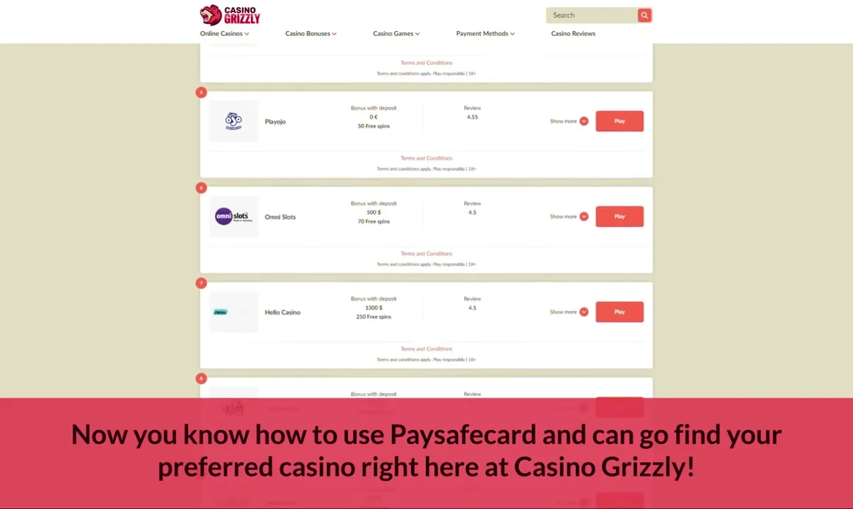 casinos con paysafecard con Paysafecard