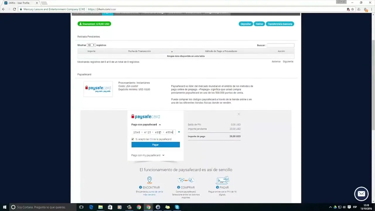 Paysafecard con Paysafecard