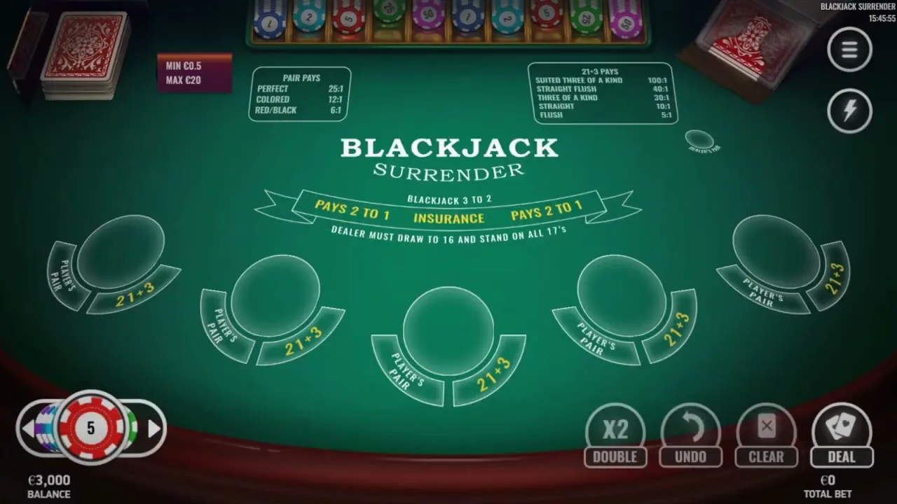 Surrender Multihand Blackjack — Paysafecard